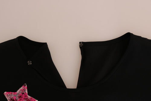 Dolce & Gabbana Black Silk Fairy Tale Top Crystal Blouse - ClickThatClicks 
