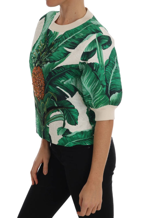 Dolce & Gabbana Pineapple Banana Sequins Crewneck Sweater - ClickThatClicks 
