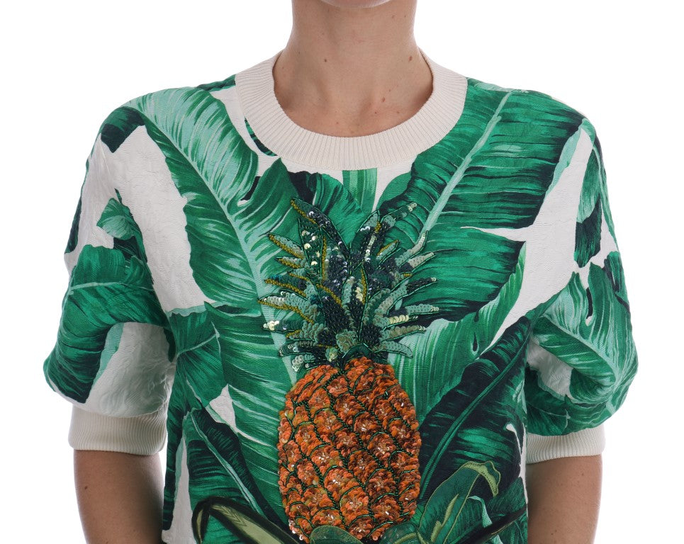 Dolce & Gabbana Pineapple Banana Sequins Crewneck Sweater - ClickThatClicks 