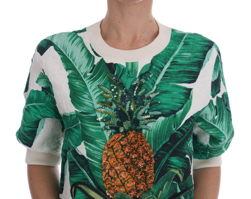Dolce & Gabbana Pineapple Banana Sequins Crewneck Sweater - ClickThatClicks 