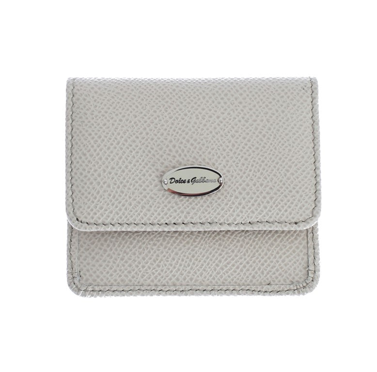 Dolce & Gabbana White Dauphine Leather Case Wallet - ClickThatClicks 