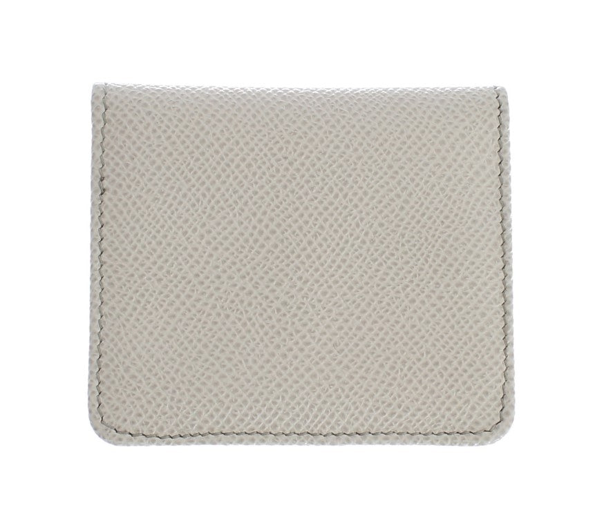 Dolce & Gabbana White Dauphine Leather Case Wallet - ClickThatClicks 