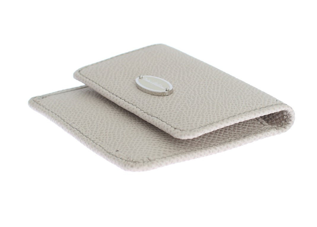Dolce & Gabbana White Dauphine Leather Case Wallet - ClickThatClicks 
