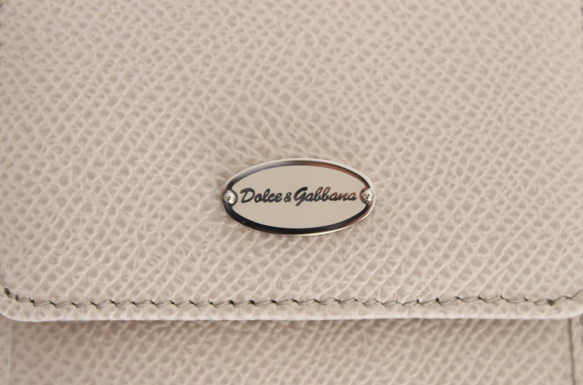 Dolce & Gabbana White Dauphine Leather Case Wallet - ClickThatClicks 