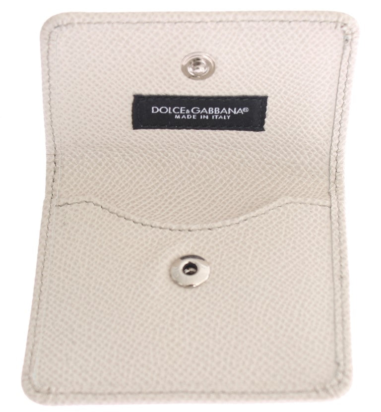 Dolce & Gabbana White Dauphine Leather Case Wallet - ClickThatClicks 