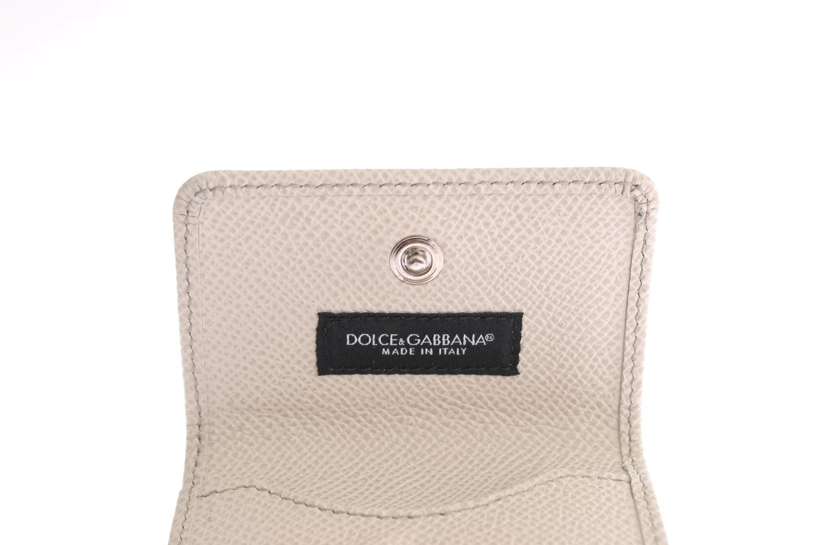Dolce & Gabbana White Dauphine Leather Case Wallet - ClickThatClicks 