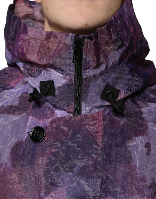 Dolce & Gabbana Purple Camouflage Hooded Men Blouson Jacket - ClickThatClicks 