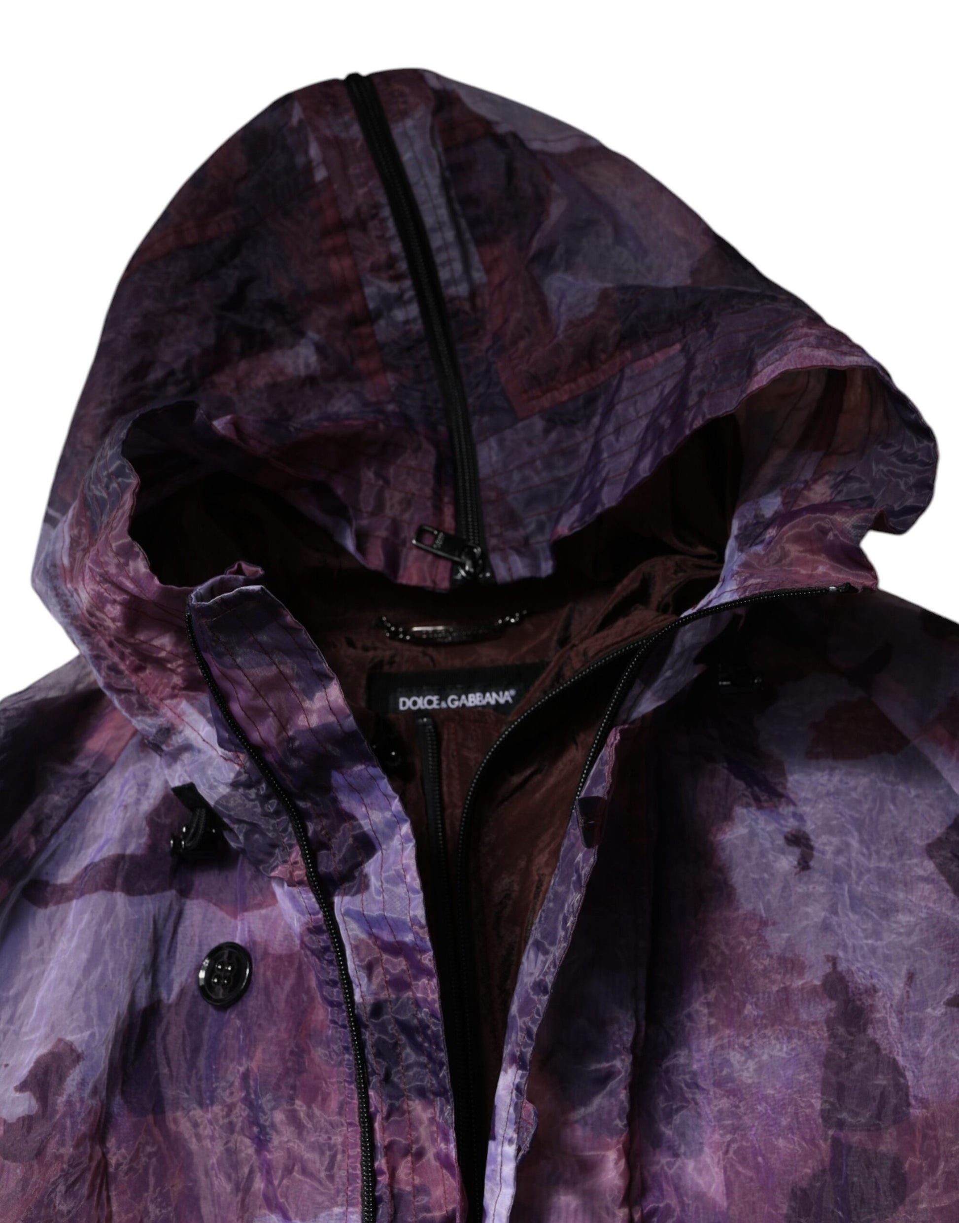 Dolce & Gabbana Purple Camouflage Hooded Men Blouson Jacket - ClickThatClicks 