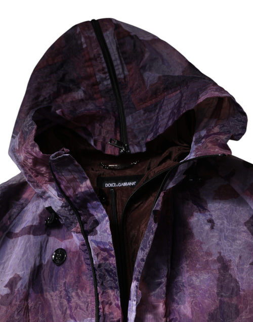 Dolce & Gabbana Purple Camouflage Hooded Men Blouson Jacket - ClickThatClicks 