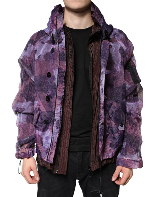 Dolce & Gabbana Purple Camouflage Hooded Men Blouson Jacket - ClickThatClicks 