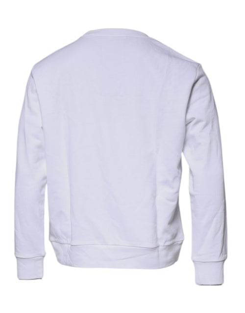 Versace White Medusa Embroidery Crew Neck Pullover Sweater - ClickThatClicks 