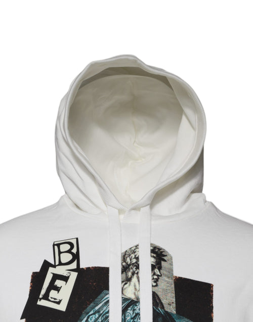 Dolce & Gabbana White Caesar Cotton Hooded Pullover Sweater - ClickThatClicks 