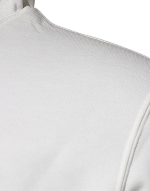 Dolce & Gabbana White Caesar Cotton Hooded Pullover Sweater - ClickThatClicks 