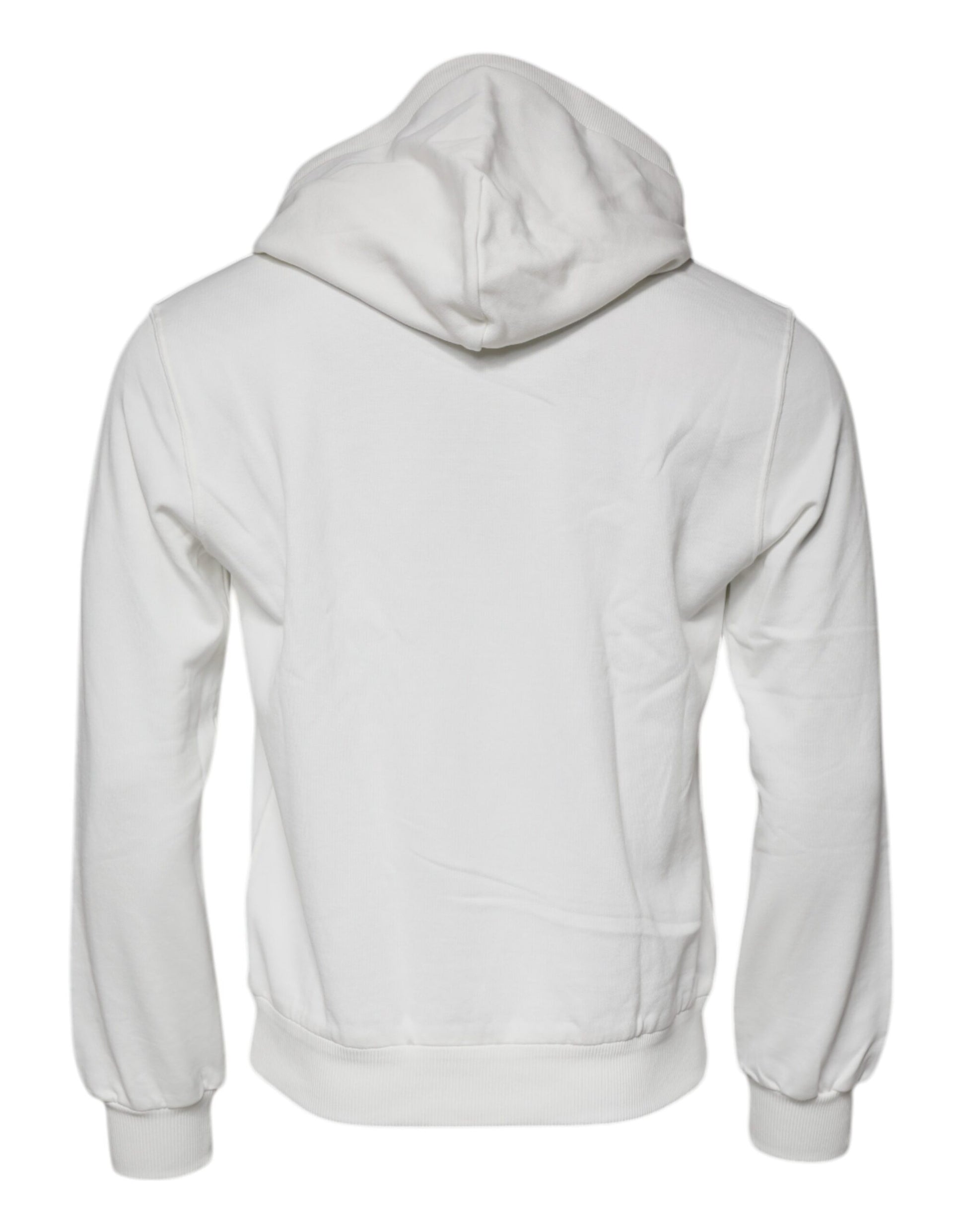 Dolce & Gabbana White Caesar Cotton Hooded Pullover Sweater - ClickThatClicks 