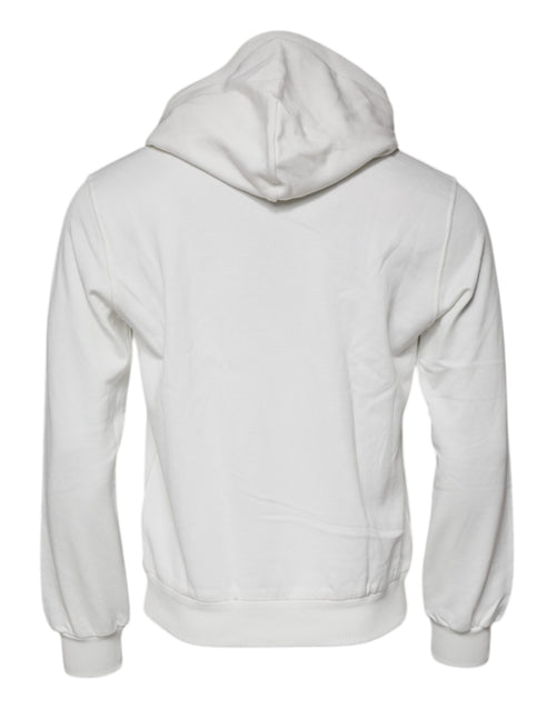 Dolce & Gabbana White Caesar Cotton Hooded Pullover Sweater - ClickThatClicks 