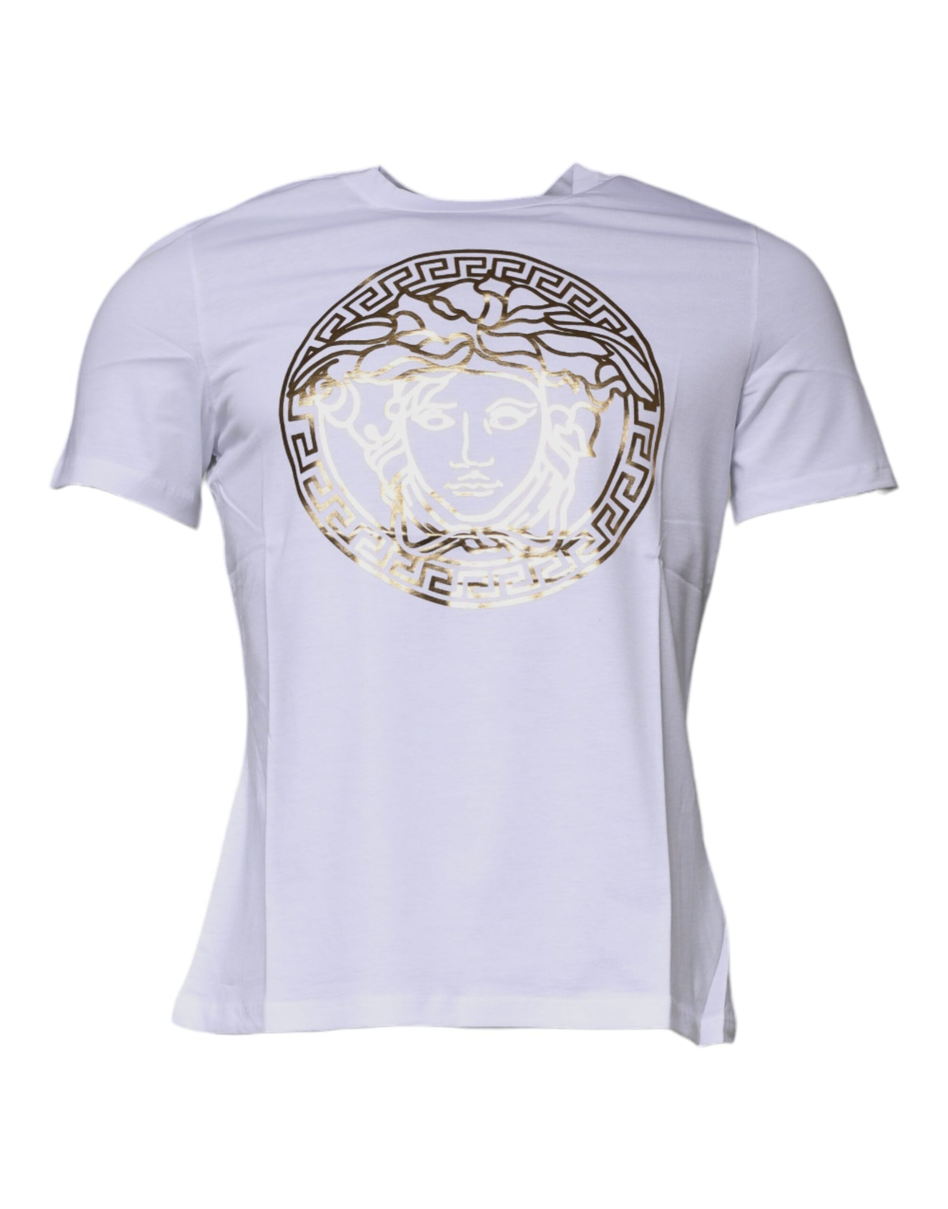 Versace White Medusa Print Cotton Crew Neck T-shirt - ClickThatClicks 
