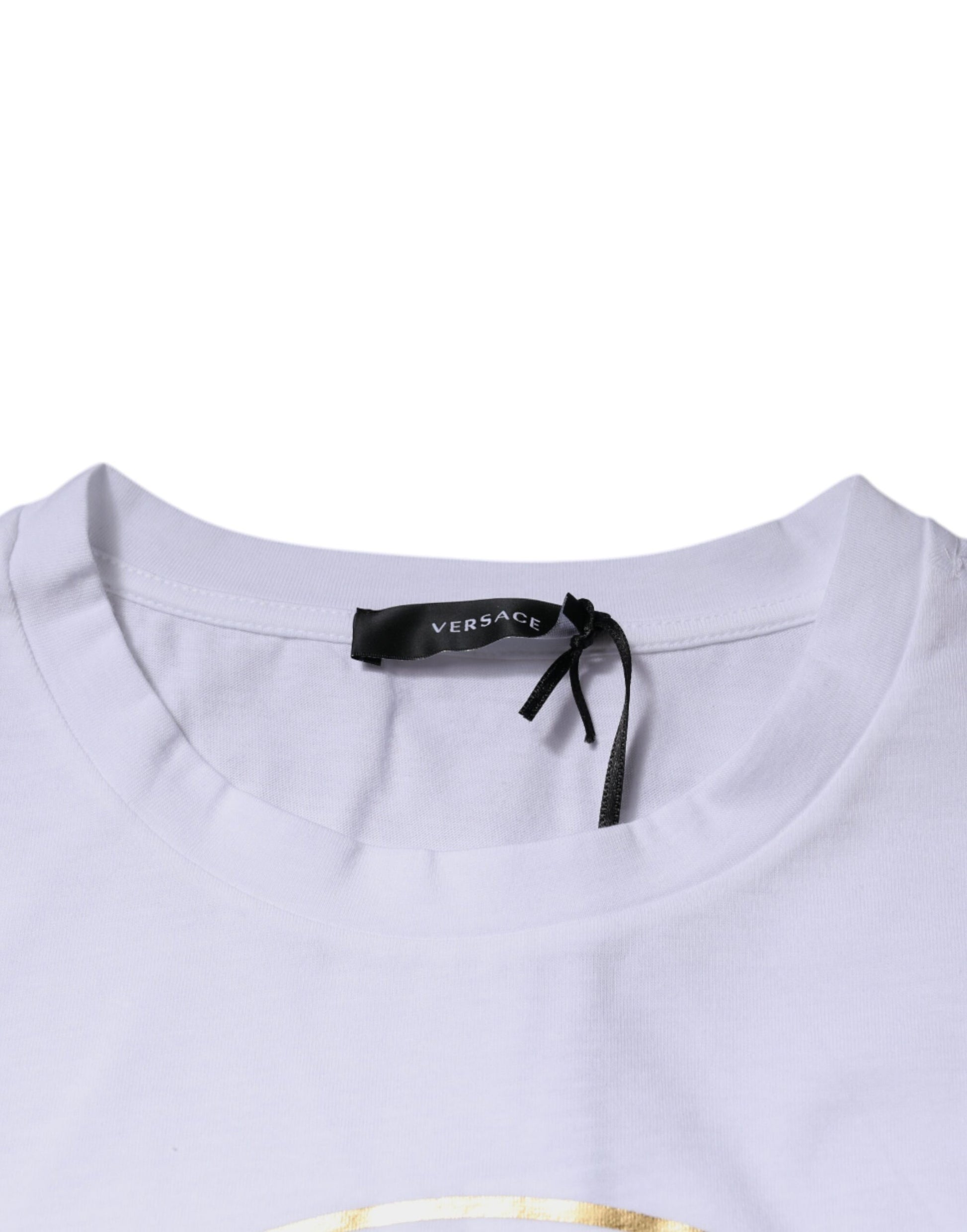 Versace White Medusa Print Cotton Crew Neck T-shirt - ClickThatClicks 