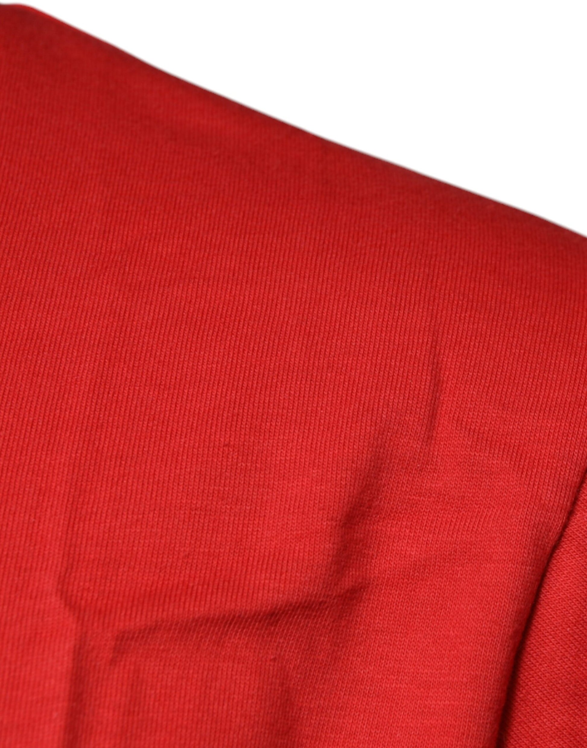 Dolce & Gabbana Red DG Logo Cotton Crew Neck T-shirt - ClickThatClicks 