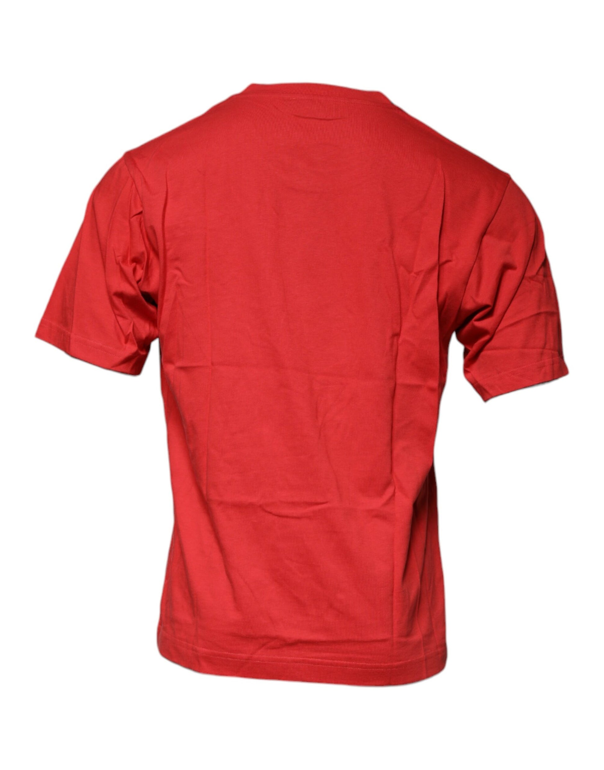 Dolce & Gabbana Red DG Logo Cotton Crew Neck T-shirt - ClickThatClicks 