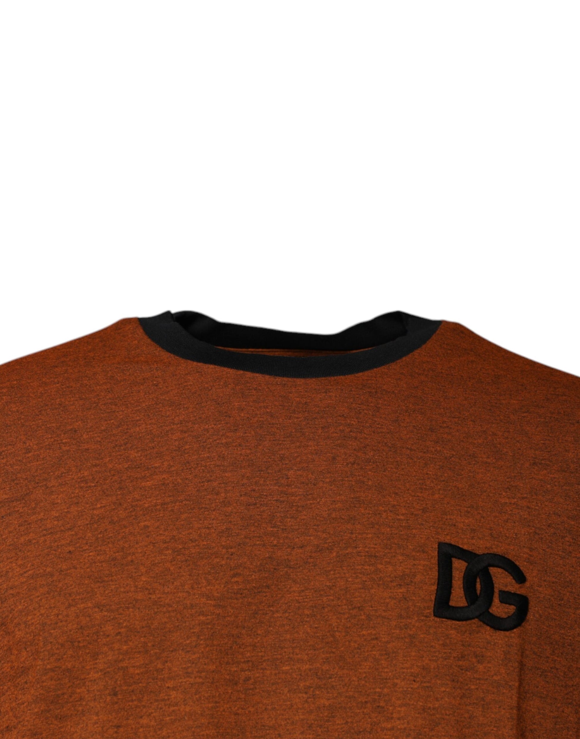 Dolce & Gabbana Brown DG Logo Cotton Crew Neck T-shirt - ClickThatClicks 