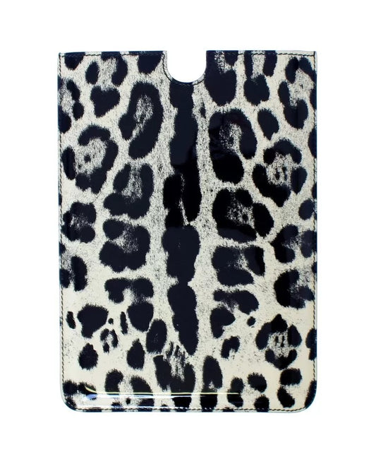Dolce & Gabbana White Leopard Pattern Leather eBook Cover Tablet Case - ClickThatClicks 