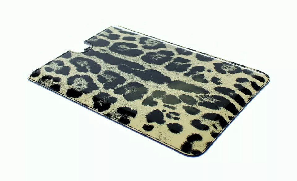 Dolce & Gabbana White Leopard Pattern Leather eBook Cover Tablet Case - ClickThatClicks 