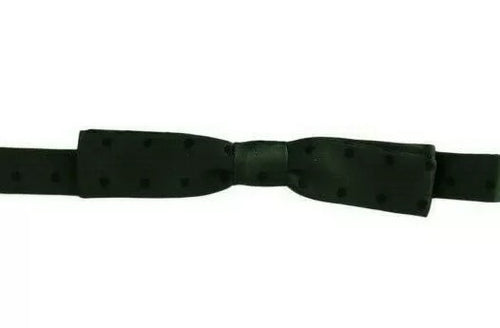 Dolce & Gabbana Green Dotted Silk Adjustable Neck Bow Tie - ClickThatClicks 
