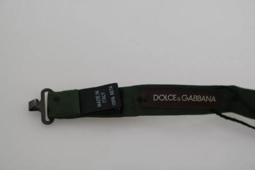 Dolce & Gabbana Green Dotted Silk Adjustable Neck Bow Tie - ClickThatClicks 