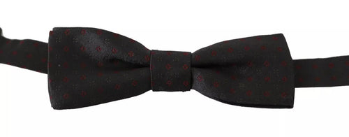 Dolce & Gabbana Gray Dotted Silk Adjustable Neck Bow Tie - ClickThatClicks 