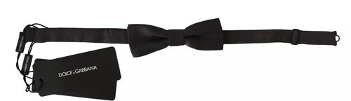 Dolce & Gabbana Gray Dotted Silk Adjustable Neck Bow Tie - ClickThatClicks 