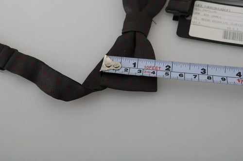 Dolce & Gabbana Gray Dotted Silk Adjustable Neck Bow Tie - ClickThatClicks 