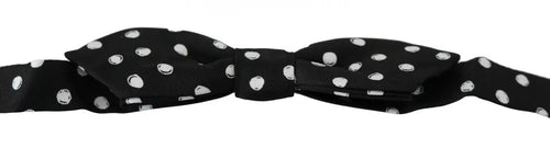 Dolce & Gabbana Black Polka Dots Adjustable Neck Bow Tie - ClickThatClicks 