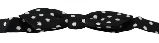 Dolce & Gabbana Black Polka Dots Adjustable Neck Bow Tie - ClickThatClicks