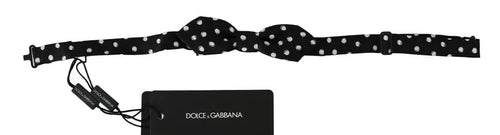 Dolce & Gabbana Black Polka Dots Adjustable Neck Bow Tie - ClickThatClicks 