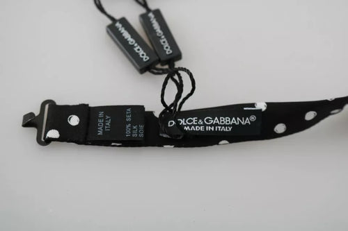 Dolce & Gabbana Black Polka Dots Adjustable Neck Bow Tie - ClickThatClicks 