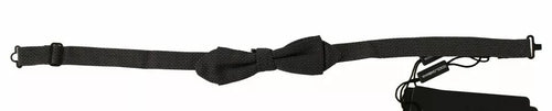 Dolce & Gabbana Gray Pattern Silk Adjustable Neck Bow Tie - ClickThatClicks 