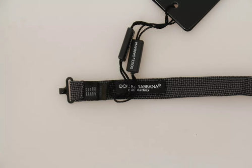 Dolce & Gabbana Gray Pattern Silk Adjustable Neck Bow Tie - ClickThatClicks 