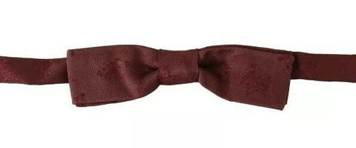 Dolce & Gabbana Bordeaux Silk Floral Faille Adjustable Bow Tie - ClickThatClicks 