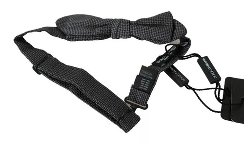 Dolce & Gabbana Gray Silk Patterned Mens Necktie Bow Tie - ClickThatClicks 