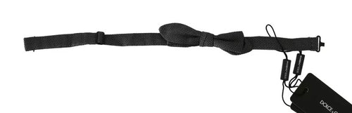 Dolce & Gabbana Gray Silk Patterned Mens Necktie Bow Tie - ClickThatClicks 
