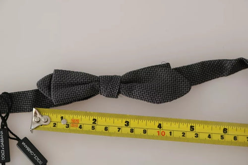 Dolce & Gabbana Gray Silk Patterned Mens Necktie Bow Tie - ClickThatClicks 