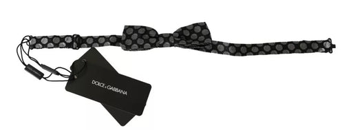 Dolce & Gabbana Black Silk Circles Men Necktie Bow Tie - ClickThatClicks 