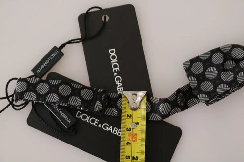 Dolce & Gabbana Black Silk Circles Men Necktie Bow Tie - ClickThatClicks 