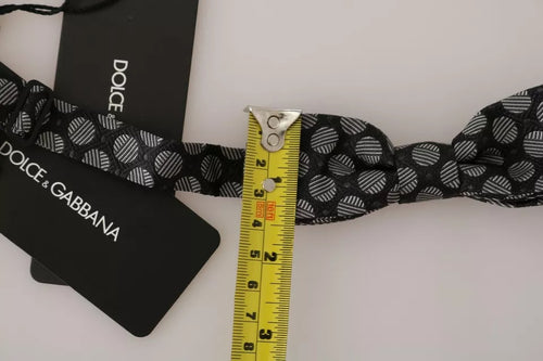 Dolce & Gabbana Black Silk Circles Men Necktie Bow Tie - ClickThatClicks 
