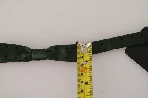 Dolce & Gabbana Green Silk Dotted Mens Necktie Bow Tie - ClickThatClicks 