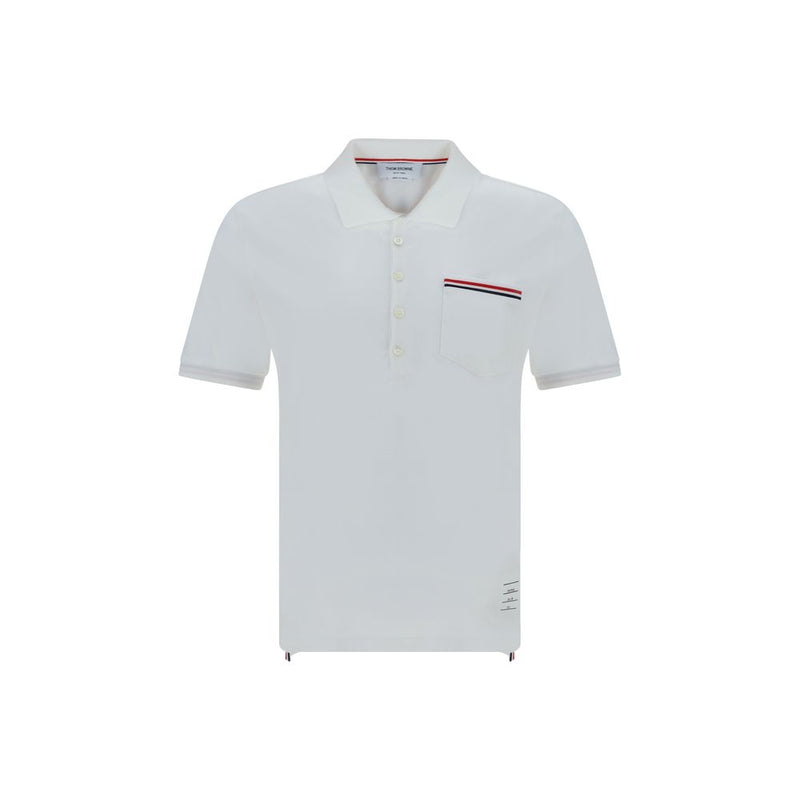 Thom Browne White Cotton Polo Shirt