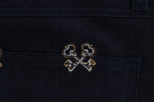 Dolce & Gabbana Blue Key Embroidered Slim Fit KATE Jeans - ClickThatClicks 