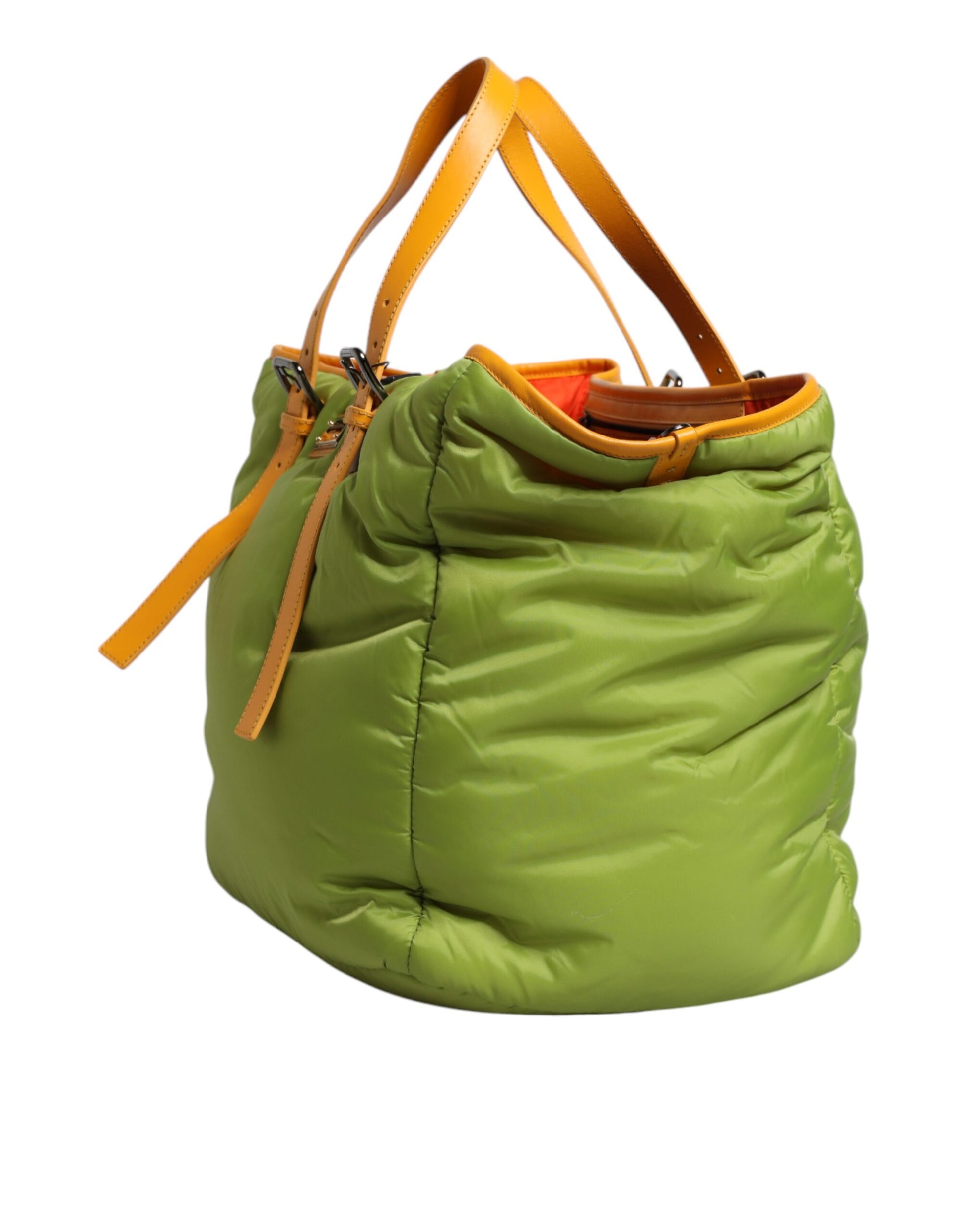 Dolce & Gabbana Green Nylon Padded Logo Plaque Tote Crossbody Bag - ClickThatClicks 