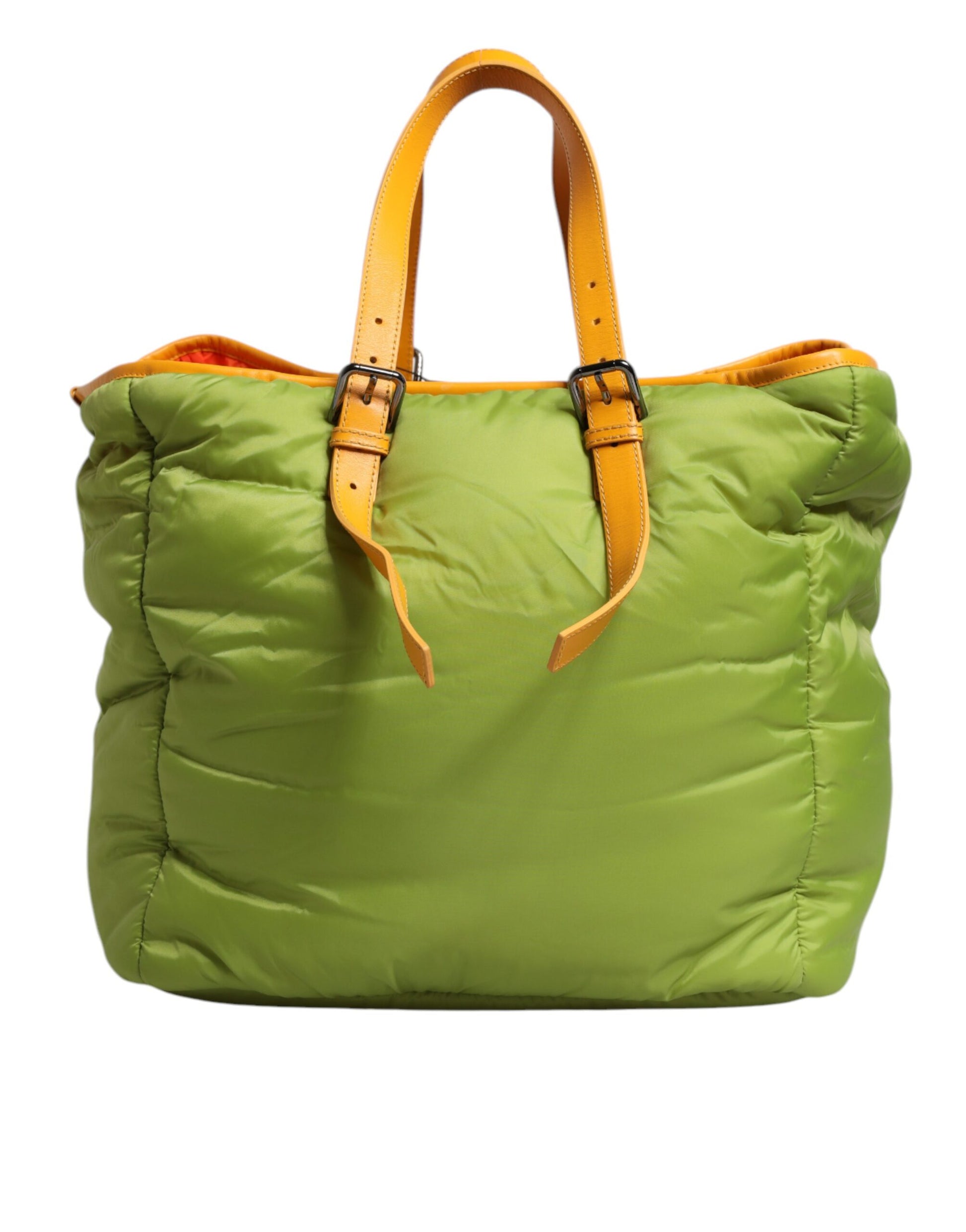 Dolce & Gabbana Green Nylon Padded Logo Plaque Tote Crossbody Bag - ClickThatClicks 
