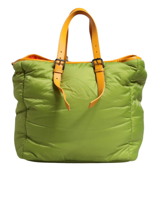 Dolce & Gabbana Green Nylon Padded Logo Plaque Tote Crossbody Bag - ClickThatClicks 